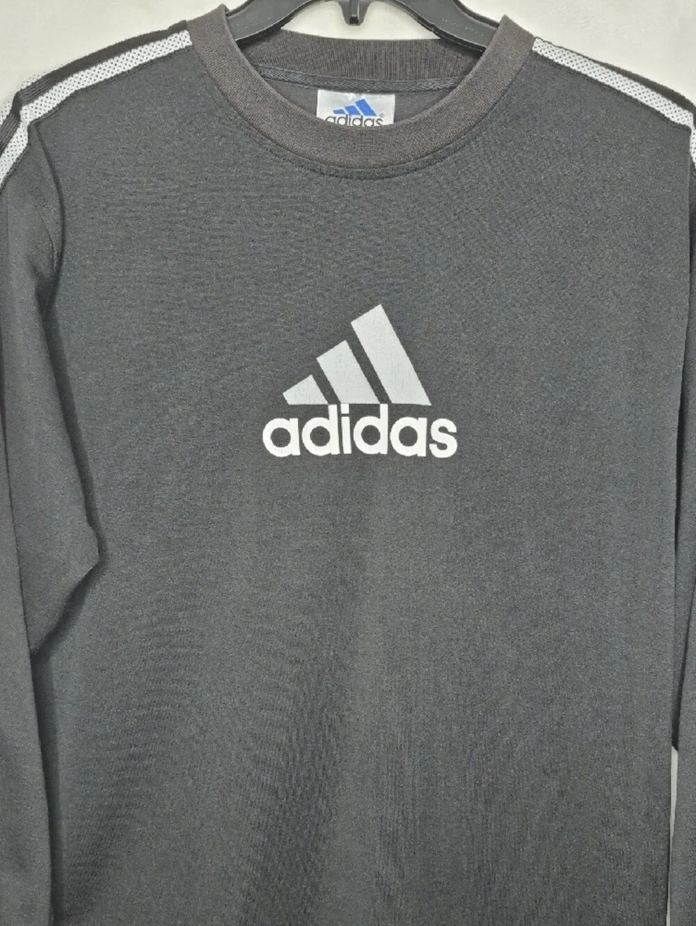 Vintage 90s Adidas Mesh Stripe Jersey Crewneck M‎